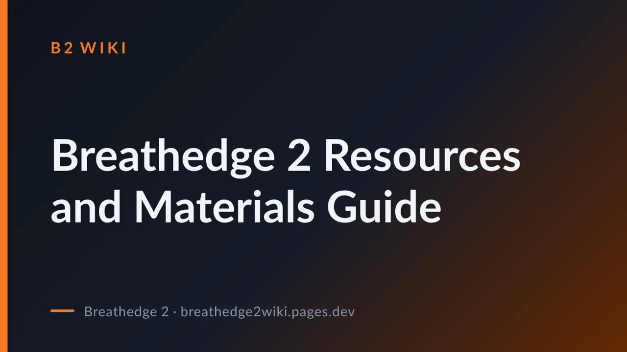 Breathedge 2 Resources and Materials Guide
